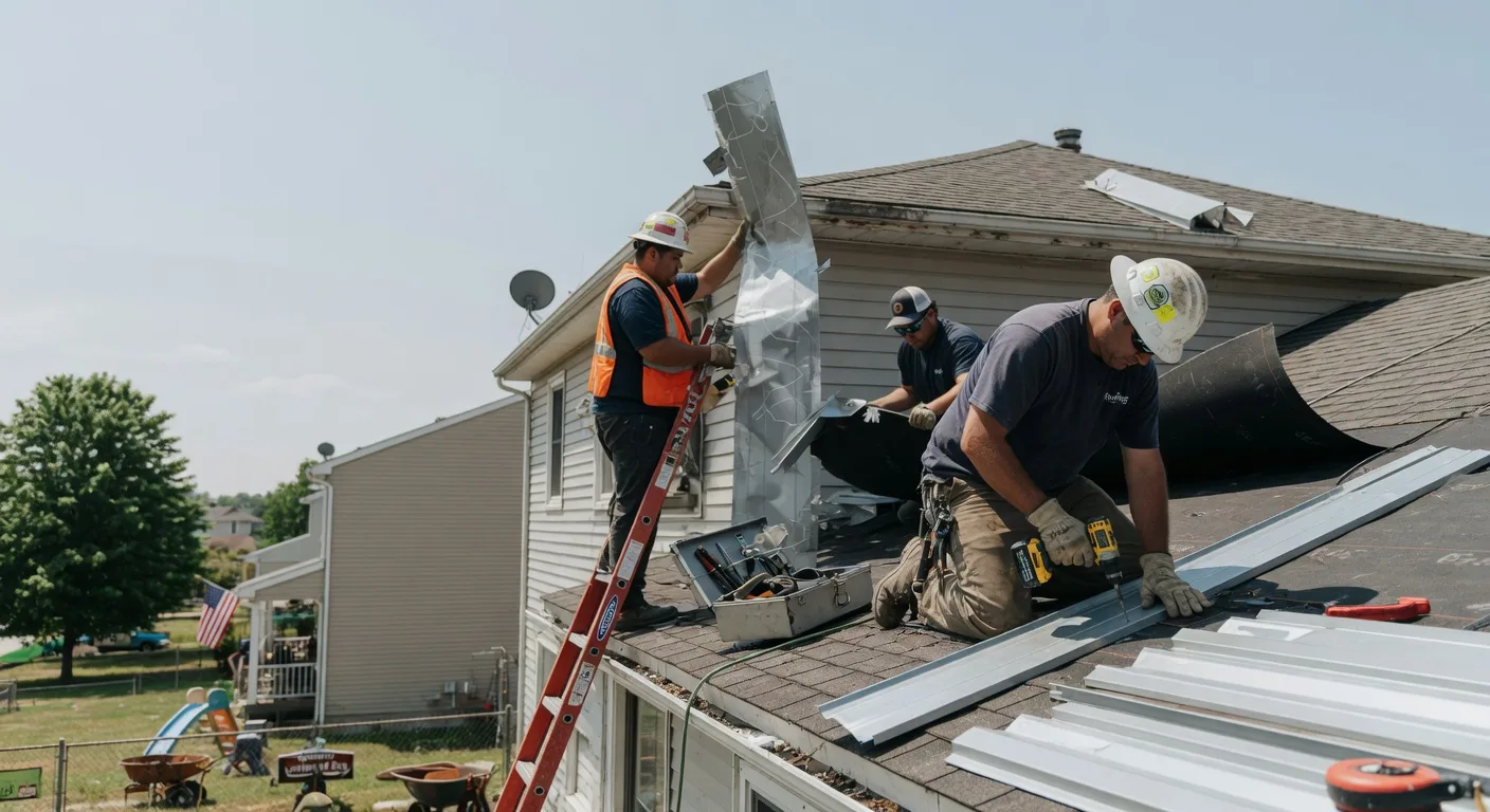 Storm Damage Metal Roof Repair in Easton, KS